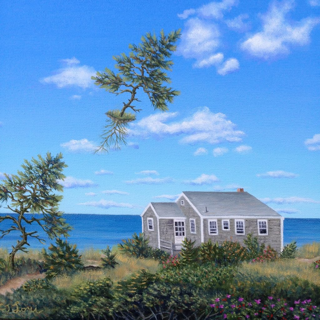 C. J. Lori_Leaving the Beach House_oil on canvas_12 x 12